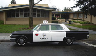 cop car infront of city hall